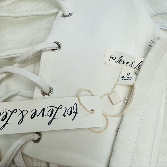 FOR LOVE & LEMONS NOMI CROP TOP IVORY, SZ. SMALL - Picture 6 of 8